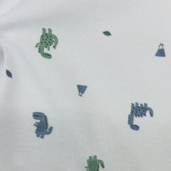 Flanela Cueiro Premium Mini Dinossauro Azul