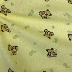 Flanela Cueiro Ursos Fundo Amarelo