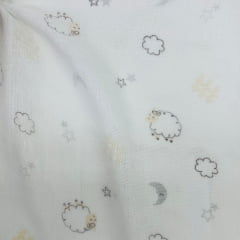 Fralda Ovelinhas 80x80cm Fralda Ovelinhas 80x80cm