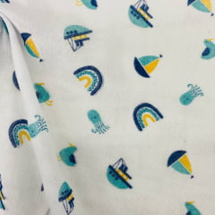 Fralda Dupla Premium Arco-íris Marítimo 