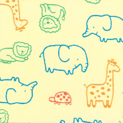 Fustão Animais Coloridos Marfim 