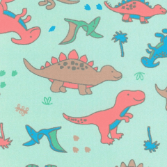 Fustão Dinos Verde Água 