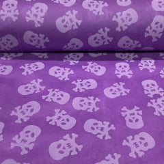 Tecido TNT 40g Caveiras Roxo