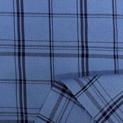 Alfaiataria com Elastano Xadrez Azul Alfaiataria com Elastano Xadrez Azul