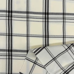 Alfaiataria com Elastano Xadrez Off White Alfaiataria com Elastano Xadrez Off White