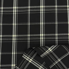 Alfaiataria com Elastano Xadrez Preto Alfaiataria com Elastano Xadrez Preto