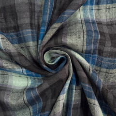 Cambraia de Algodão Xadrez Azul e Verde RRR Cambraia de Algodão Xadrez Azul e Verde RRR