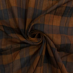 Cambraia de Algodão Xadrez Laranja e Azul 