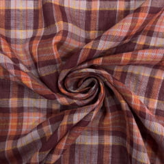 Cambraia de Algodão Xadrez Tons Terrosos 