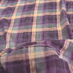 Cambraia de Algodão Xadrez Vinho