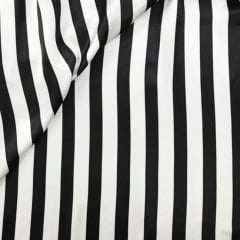 Cetim Listrado Preto e Branco Beetlejuice
