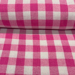 Flanela Rosa Chiclete e Branco