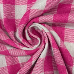 Flanela Rosa Chiclete e Branco