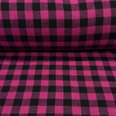Flanela Rosa com Preto