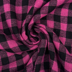 Flanela Rosa com Preto