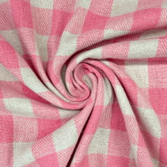 Flanela Rosa e Branco  