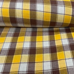 Flanela Xadrez Amarelo e Branco 