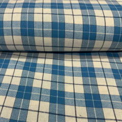 Flanela Xadrez Azul e Branco 