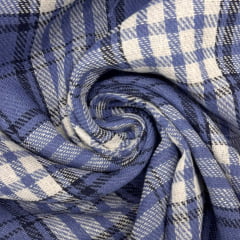 Flanela Xadrez Azul e Branco