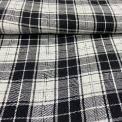 Flanela Xadrez Branco com Preto PROMO