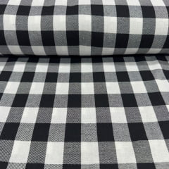Flanela Xadrez Branco e Preto Médio Flanela Xadrez Branco e Preto Médio