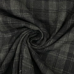 Flanela Xadrez Cinza Chumbo e Preto 