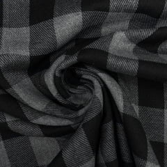 Flanela Xadrez Cinza e Preto