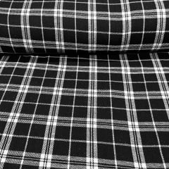 Flanela Xadrez Clássico Preto e Branco