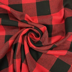 Flanela Xadrez Grande Vermelho e Preto