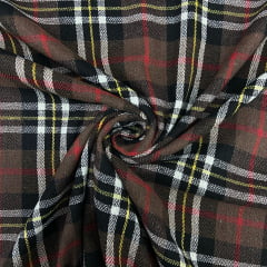 Flanela Xadrez Marrom e Vermelho