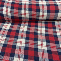 Flanela Xadrez Náutico Vermelho e Azul
