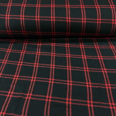 Flanela Xadrez Vermelho no Preto 