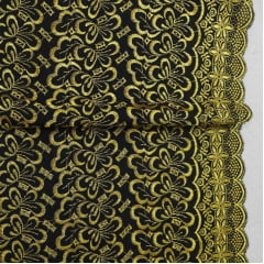 Laise Broderi Bicolor Preto com Dourado