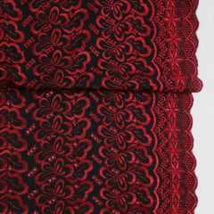 Laise Broderi Bicolor Preto com Vermelho