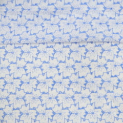 Layse Algodão Flores Azul e Branco Layse Algodão Flores Azul e Branco