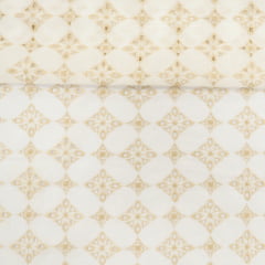 Layse Algodão Geometrico Branco e Dourado Layse Algodão Geometrico Branco e Dourado