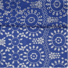 Layse Algodão Mandala Azul Royal