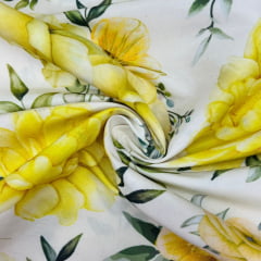 Microsuede Floral Amarelo
