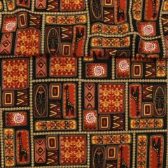 Oxford Africano Geometria e Girafas Vermelho Oxford Africano Geometria e Girafas Vermelho