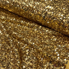 Malha Paetê Amarelo Ouro Malha Paetê Amarelo Ouro