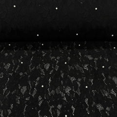 Renda Com Pérola Preta