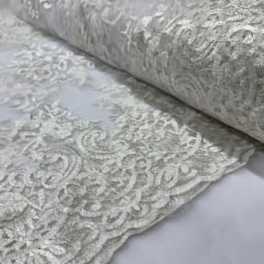 Tule Bordado Branco Viena Tule Bordado Branco Viena
