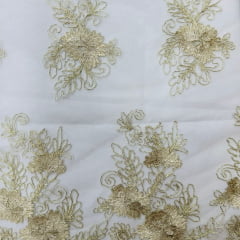 Tule Bordado Dourado