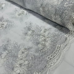 Tule Bordado Prata Tule Bordado Prata