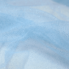 Tule Glitter Azul Celeste com Prata