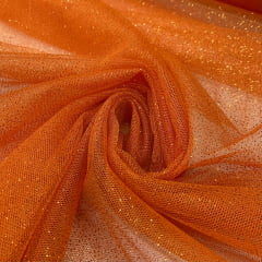 Tule Glitter Laranja Tangerina