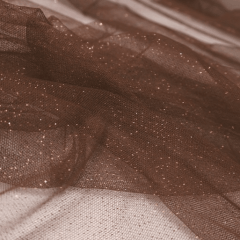 Tule Glitter Marrom Sobretom