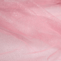Tule Glitter Rosa com Prata