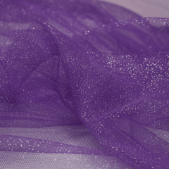 Tule Glitter Roxo Com Prata 
