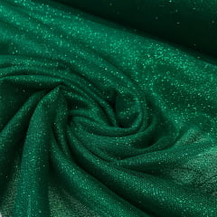 Tule Glitter Verde Bandeira